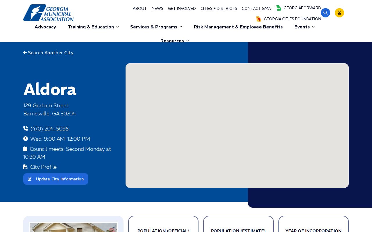 Aldora municipal profile for Lamar County town records and booking-record routing