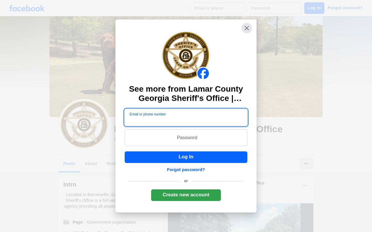 Lamar County Sheriff's Office official social page, not a wanted list